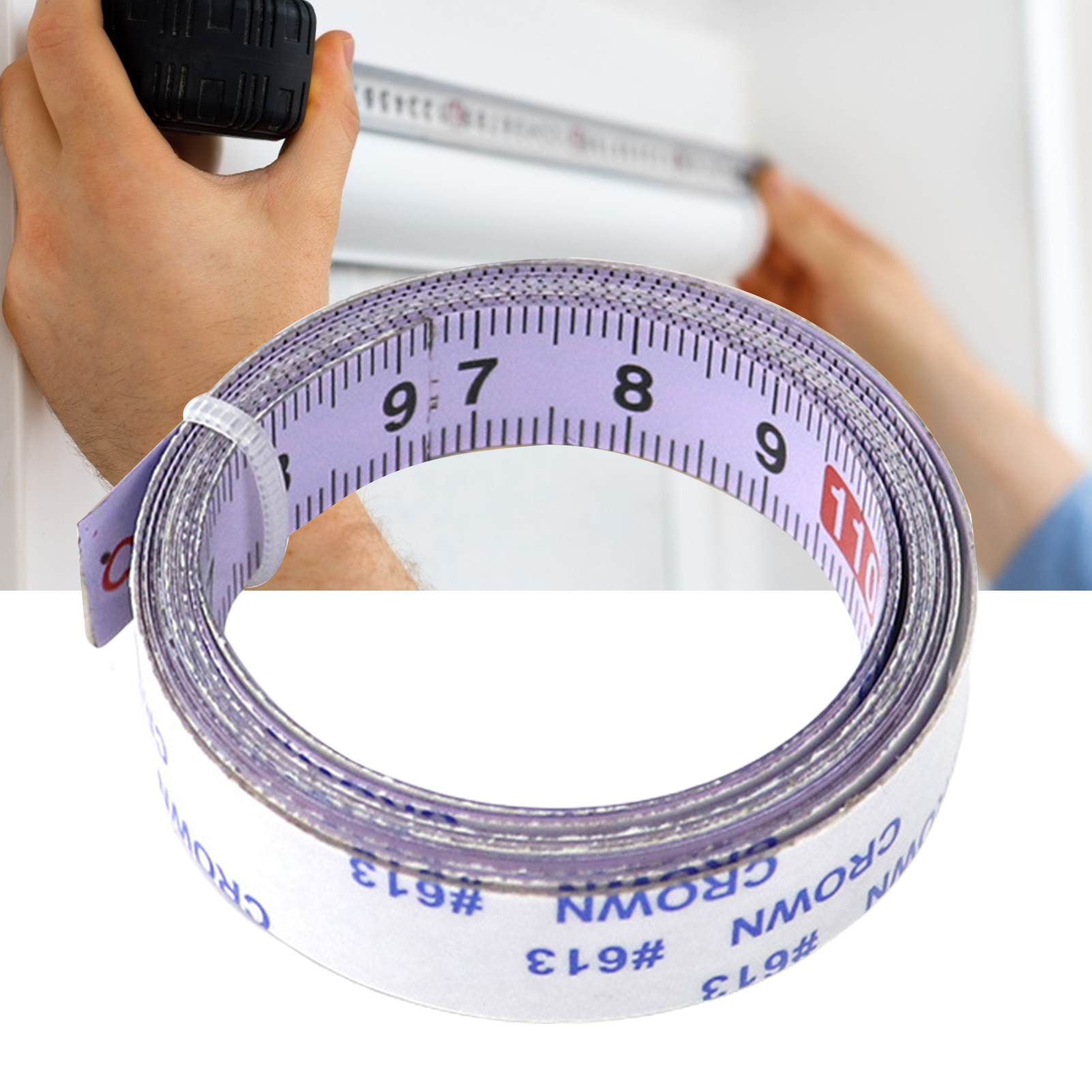 1Pc Self-adhesive Tape Measure, 1/2/3/4/5/6m Centered Measuring Ruler  Self-adhesive Stainless Steel Metric Track Tape Measure Scale Ruler for  Woodworking 